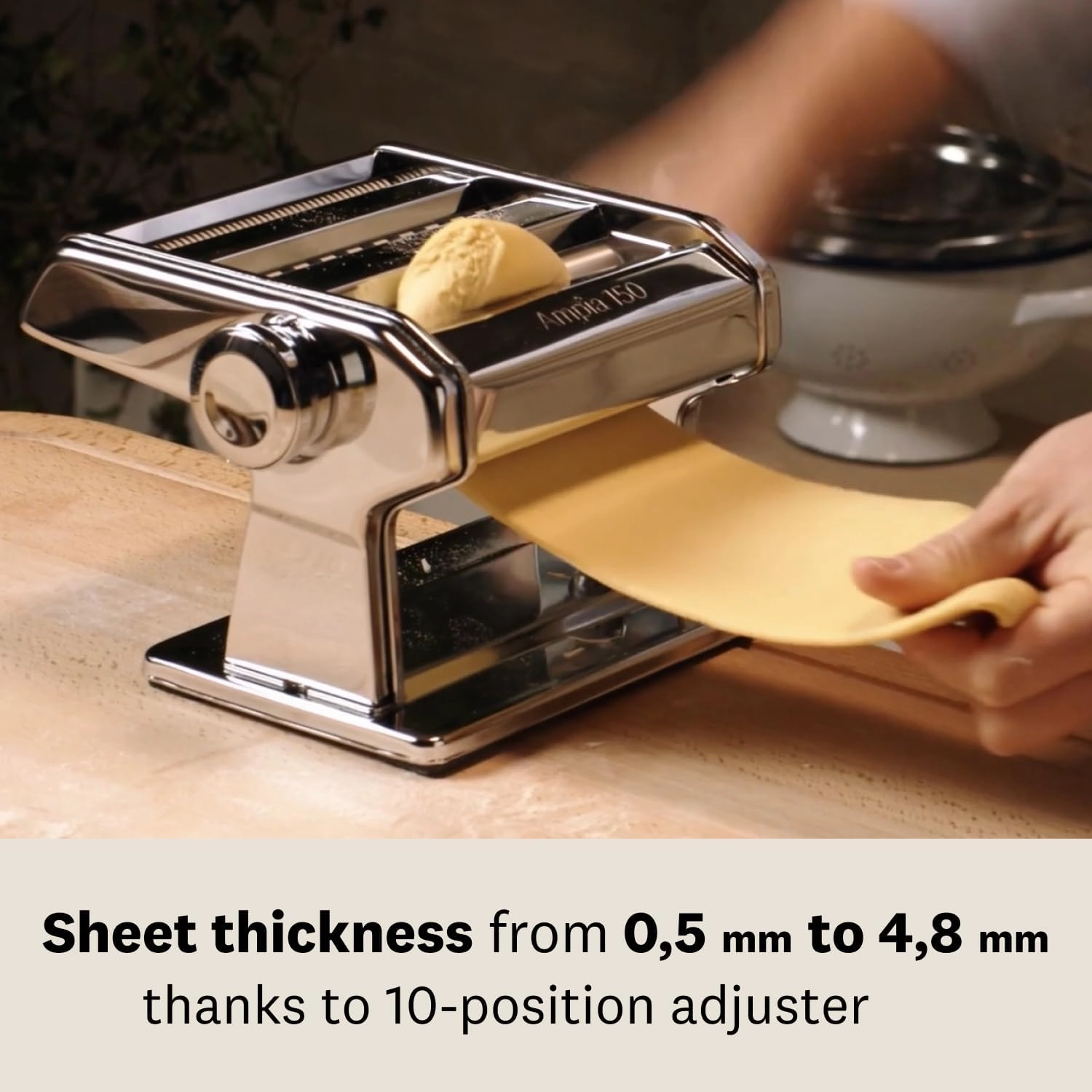 Marcato Atlas Ampia 150 Pasta Machine, Made In Italy, Silver