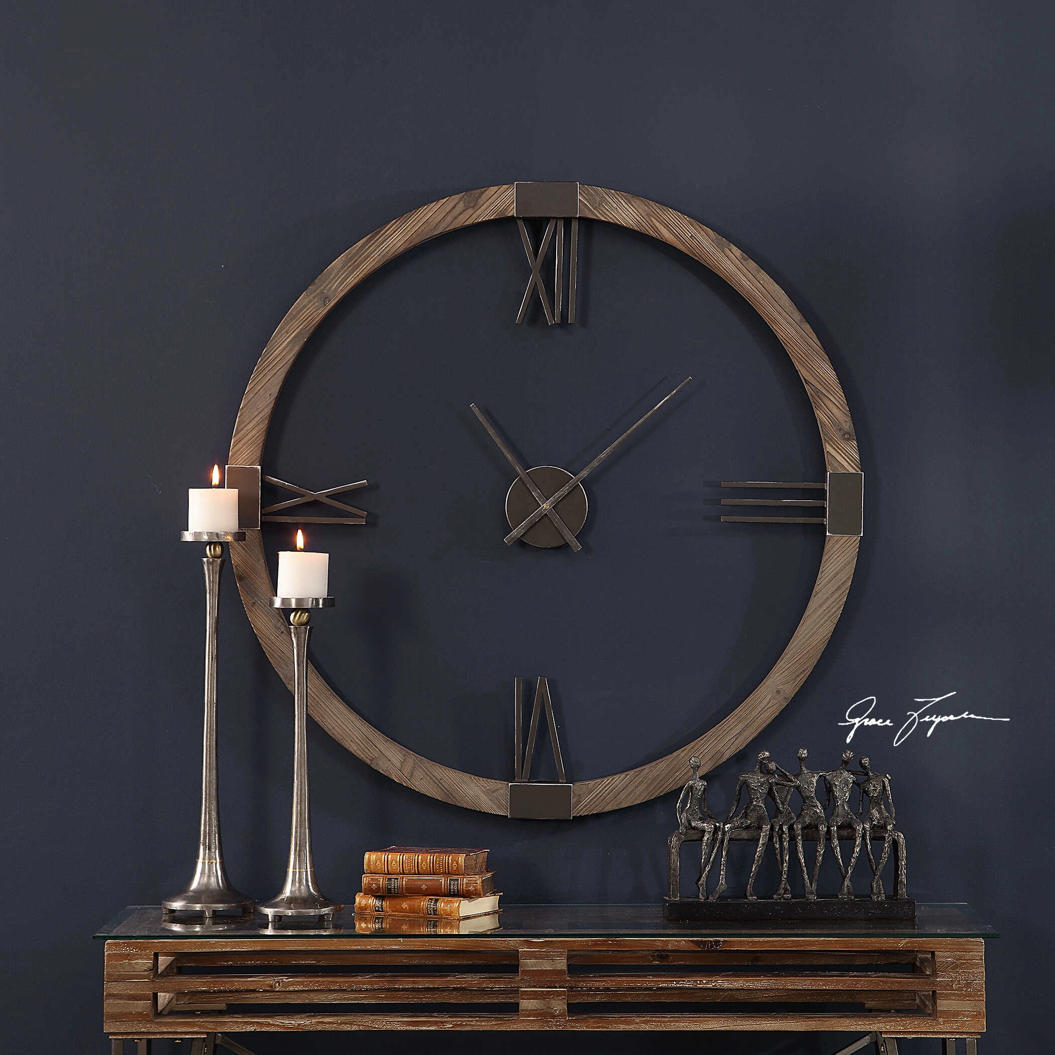 Marcelo Wall Clock Aged Iron Clocks decor discount