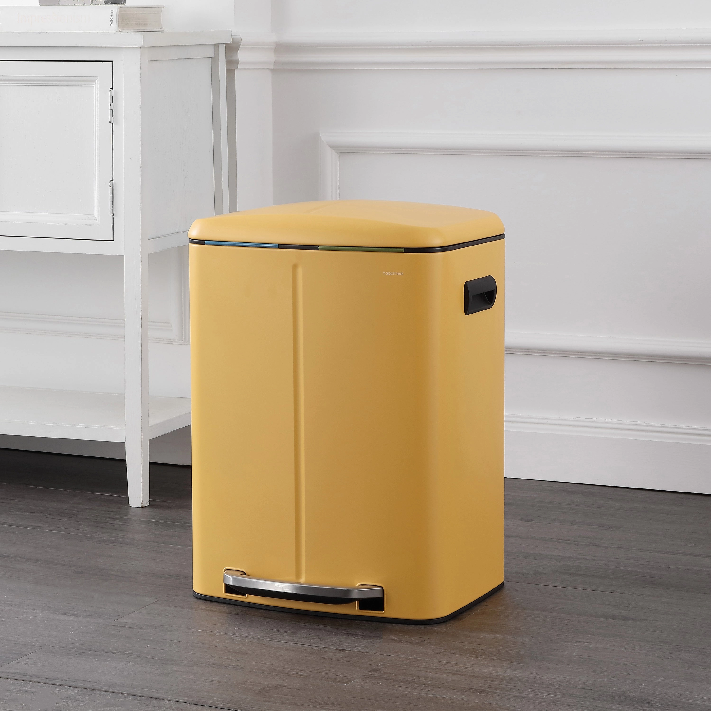 Marco Rectangular 10.5-Gallon Double Bucket Trash Can with Soft-Close Lid