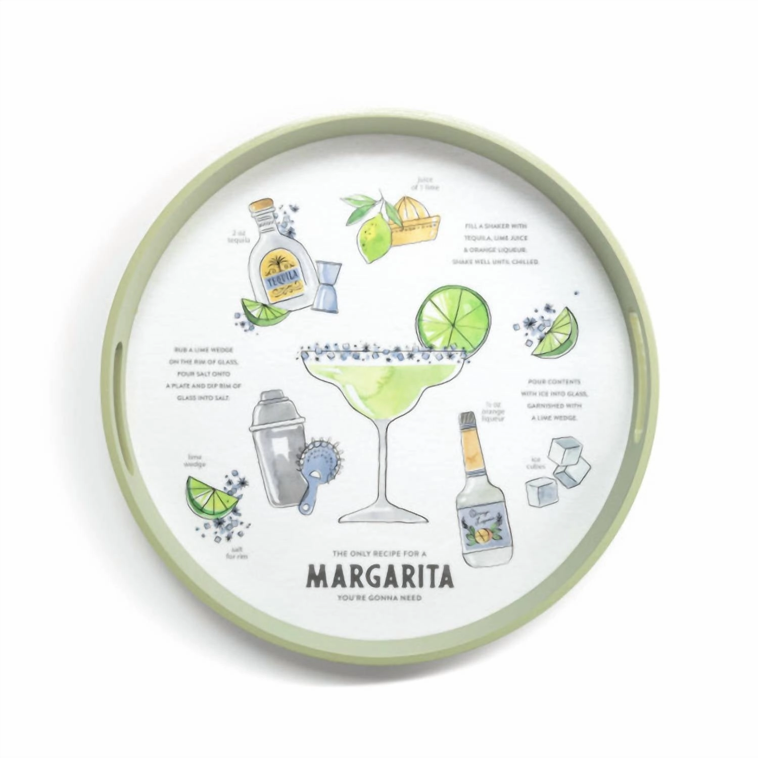 Margarita Round Serve Tray In Green