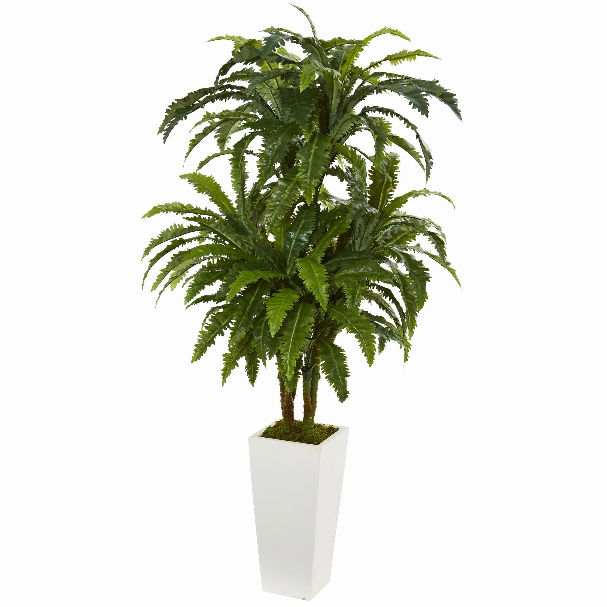 Marginatum Artificial Plant in White Tower Vase Faux Florals home florals discount