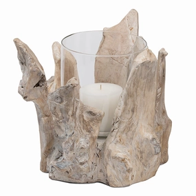 Maringa Whitewashed Driftwood Hurricane (Small) Candle Holders discount collection