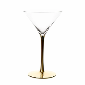 Martini Glass Gold Stem Drinkware Bar Essentials