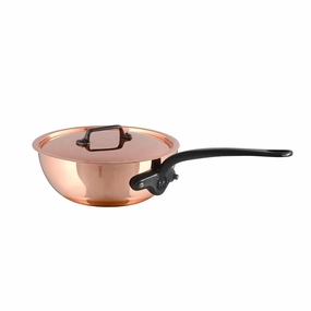 Mauviel M'150 Ci Curved Splayed Saute Pan With Lid, 8.3 Inch Cookware online kitchen sale