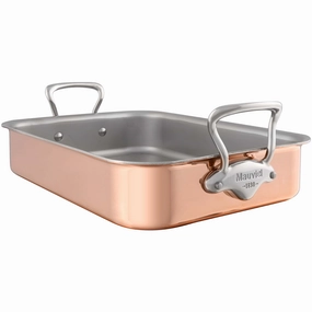 Mauviel M'150s Copper Tri-Ply Roasting Pan with Rack Cookware online kitchen sale