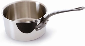 Mauviel M'Cook Ci 1.2 Quart Stainless Steel Covered Saucepan w/Cast Iron Handle, 5.5 Inch Cookware online kitchen sale