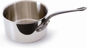 Mauviel M'Cook Ci 1.9 Quart Stainless Steel Covered Saucepan w/Cast Iron Handle, 6.3 Inch Cookware online kitchen sale