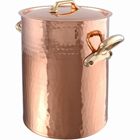 Mauviel M'Tradition 13.7 Qt. Soup Pot & Lid, Bronze Handle Cookware online kitchen sale