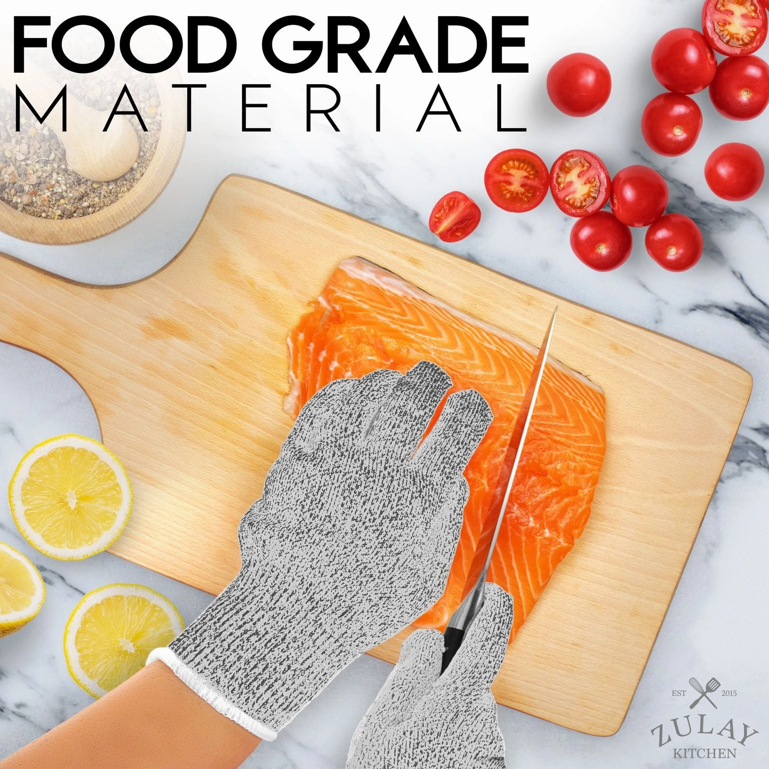 Medium Cut Resistant Gloves Food Grade Level 5 Protection