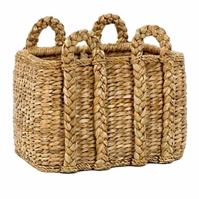 Medium Palm Leaf Rectangular Rush Basket Decorative Baskets clearance deals