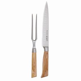 Messermeister Oliva Elite 2 Piece Kullenschliff Carving Set Cutlery outlet discounts