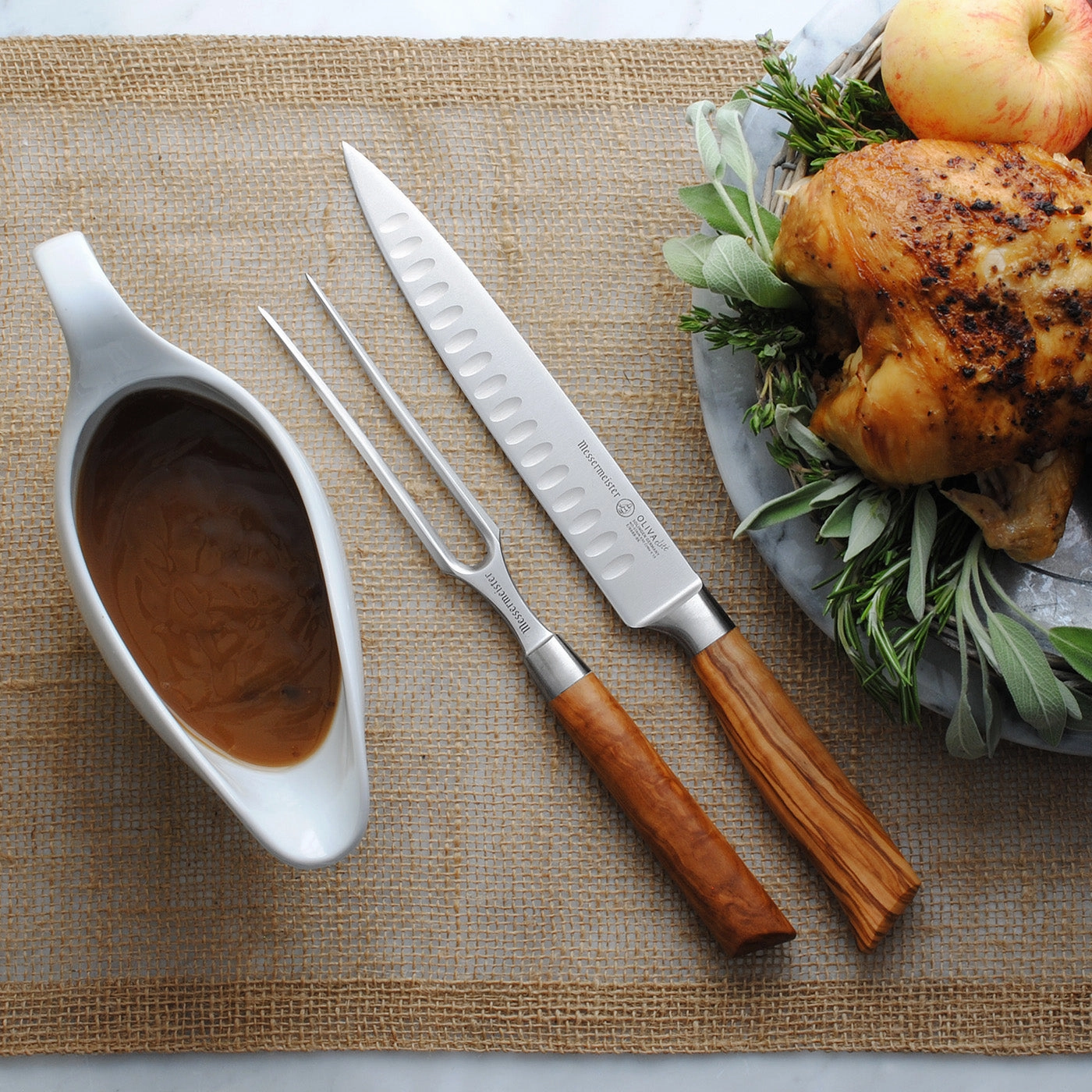 Messermeister Oliva Elite 2 Piece Kullenschliff Carving Set