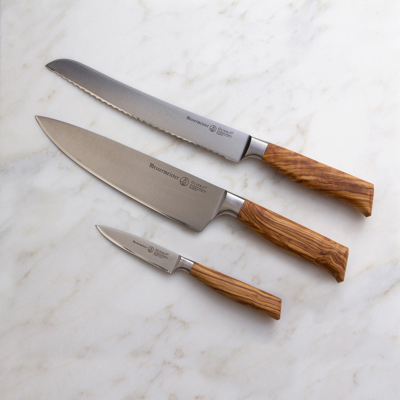 Messermeister Oliva Elite 3 Piece Trio Knife Set