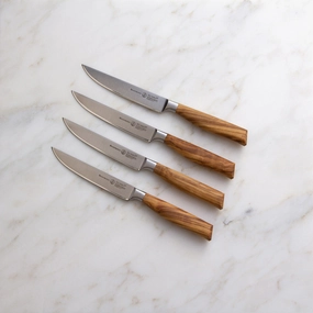 Messermeister Oliva Elite 4 Piece Fine-Edge Steak Knife Set Cutlery outlet discounts