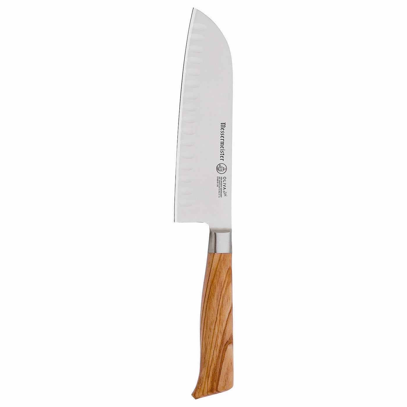 Messermeister Oliva Elite 7-Inch Kullenschliff Santoku Knife Cutlery outlet discounts