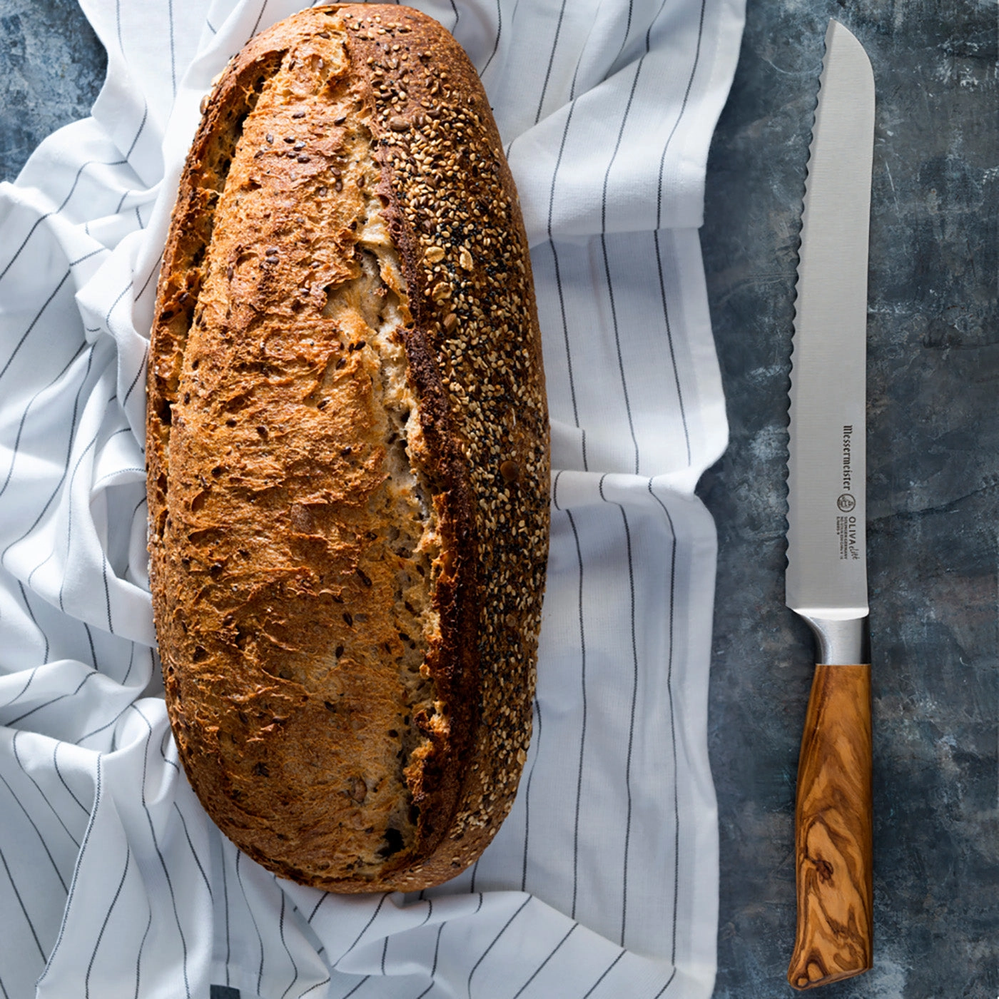 Messermeister Oliva Elite 9-Inch Scalloped Bread Knife