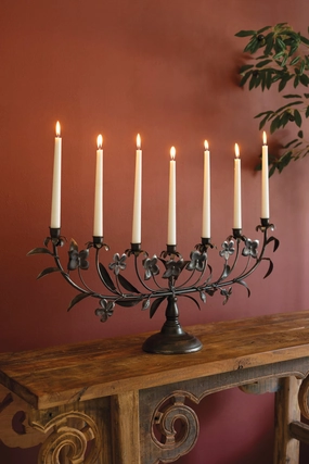 Metal Flowers Taper Candelabra Candle Holders discount collection