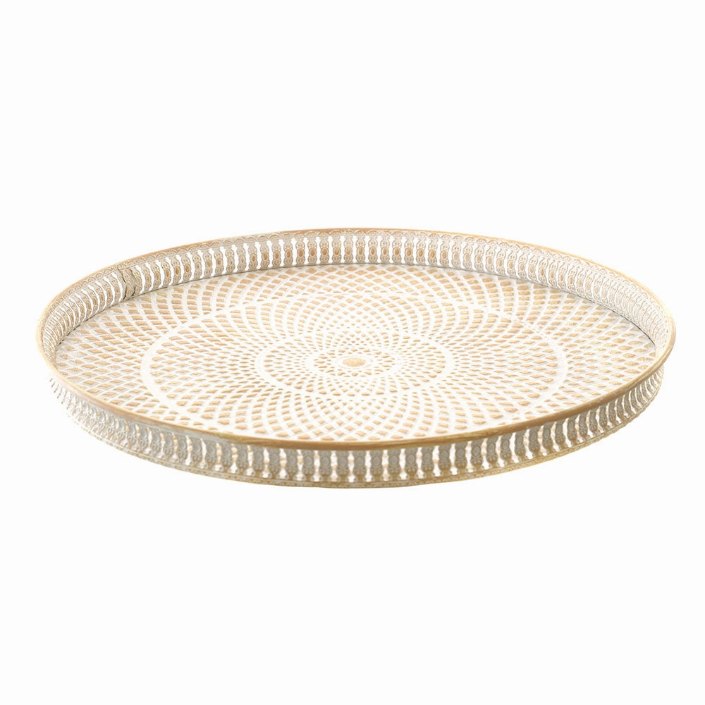 Metal Tray Round with Mandala