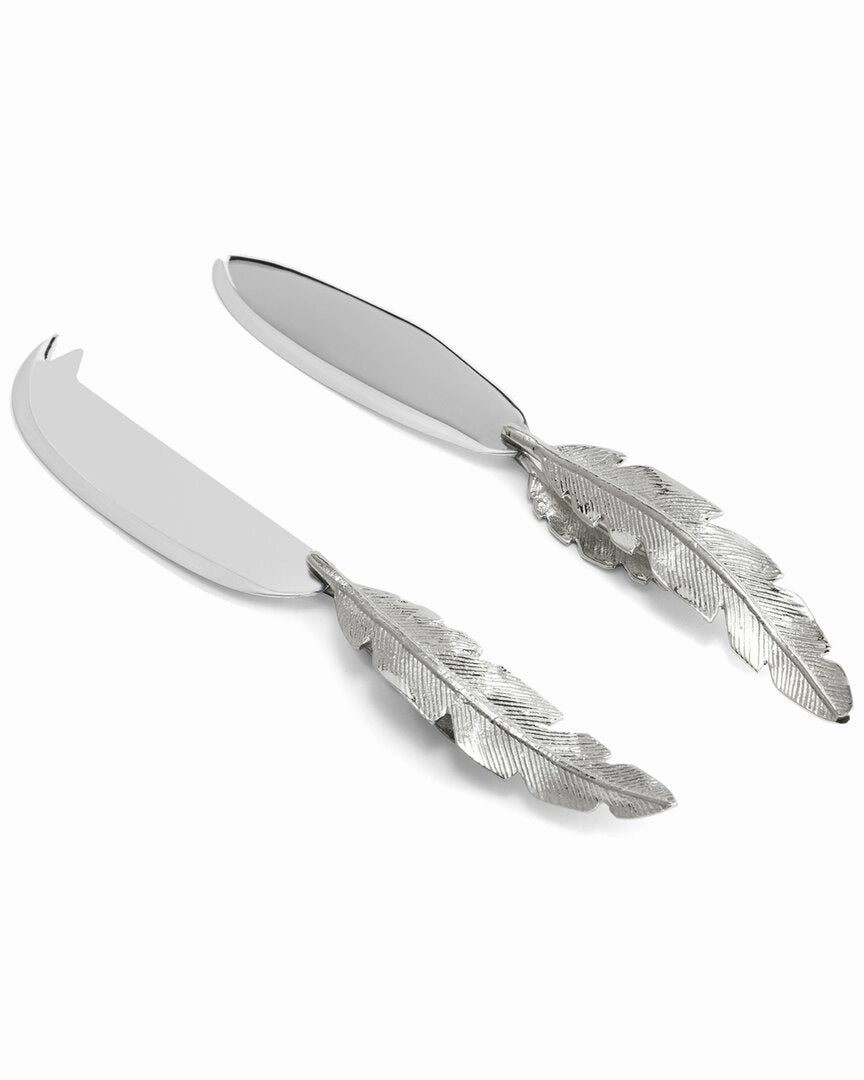 Michael Aram Silver Feather Set Nickle Cutlery knife sets deals