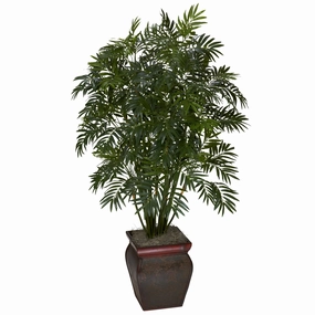 Mini Bamboo Palm w/Decorative Vase Faux Florals best price deals