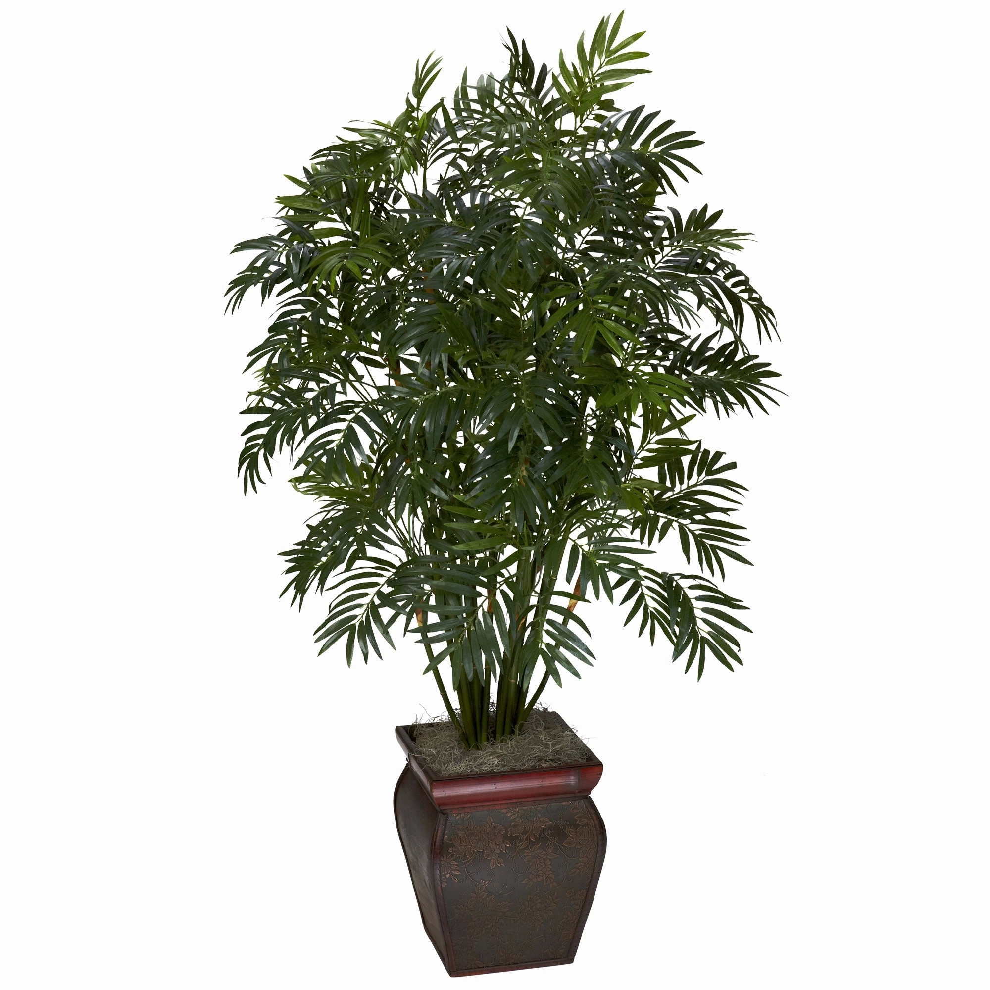 Mini Bamboo Palm w/Decorative Vase Faux Florals best price deals