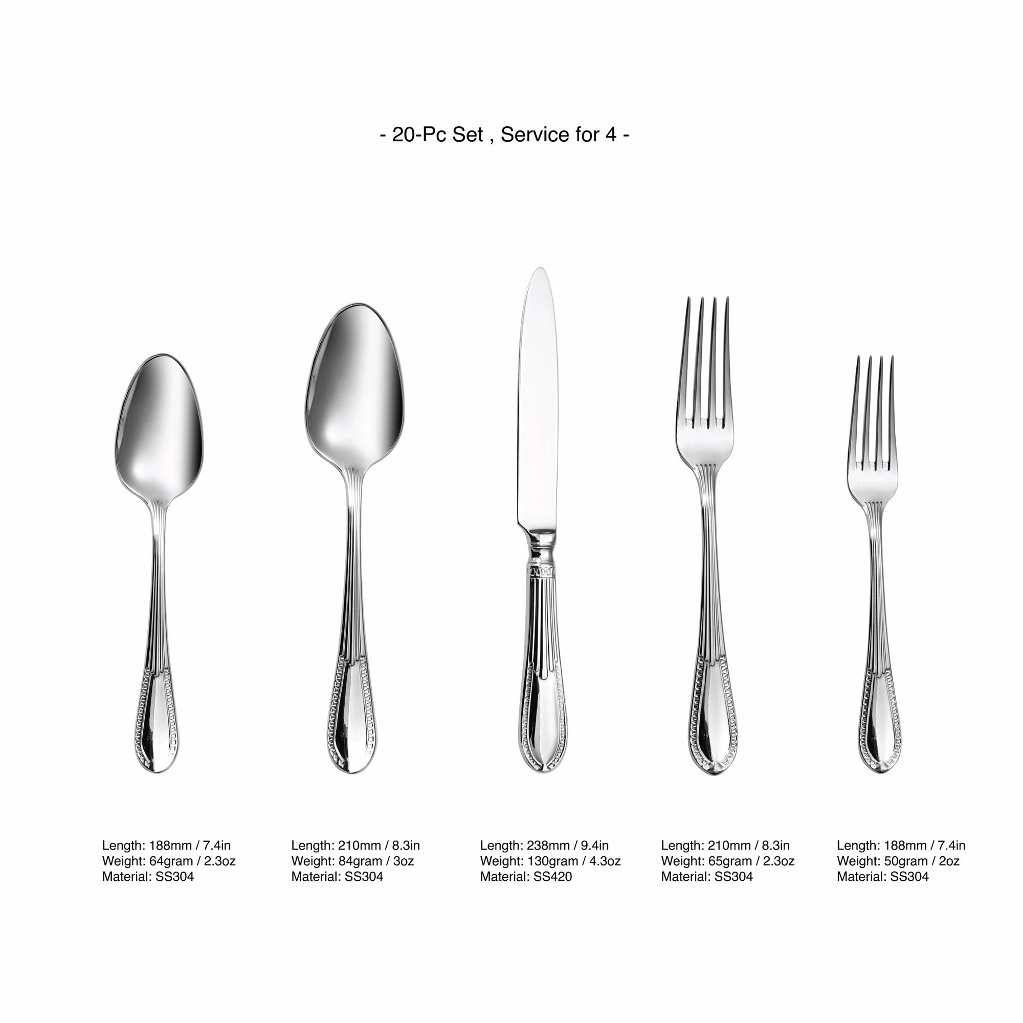 Minimal Elizabeth 20-piece Flatware Set