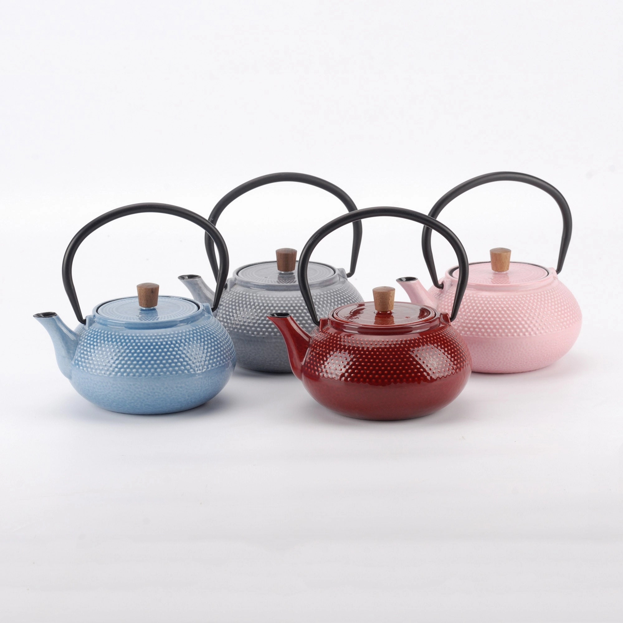 Minimal Enameled Cast Iron Teapot - Dot