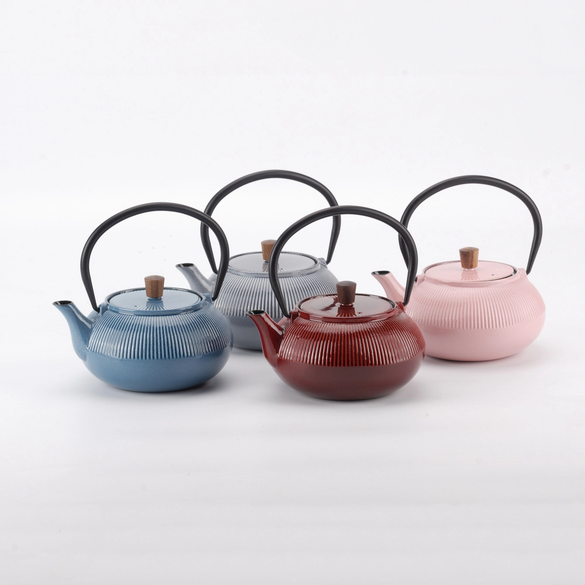 Minimal Enameled Cast Iron Teapot - Line