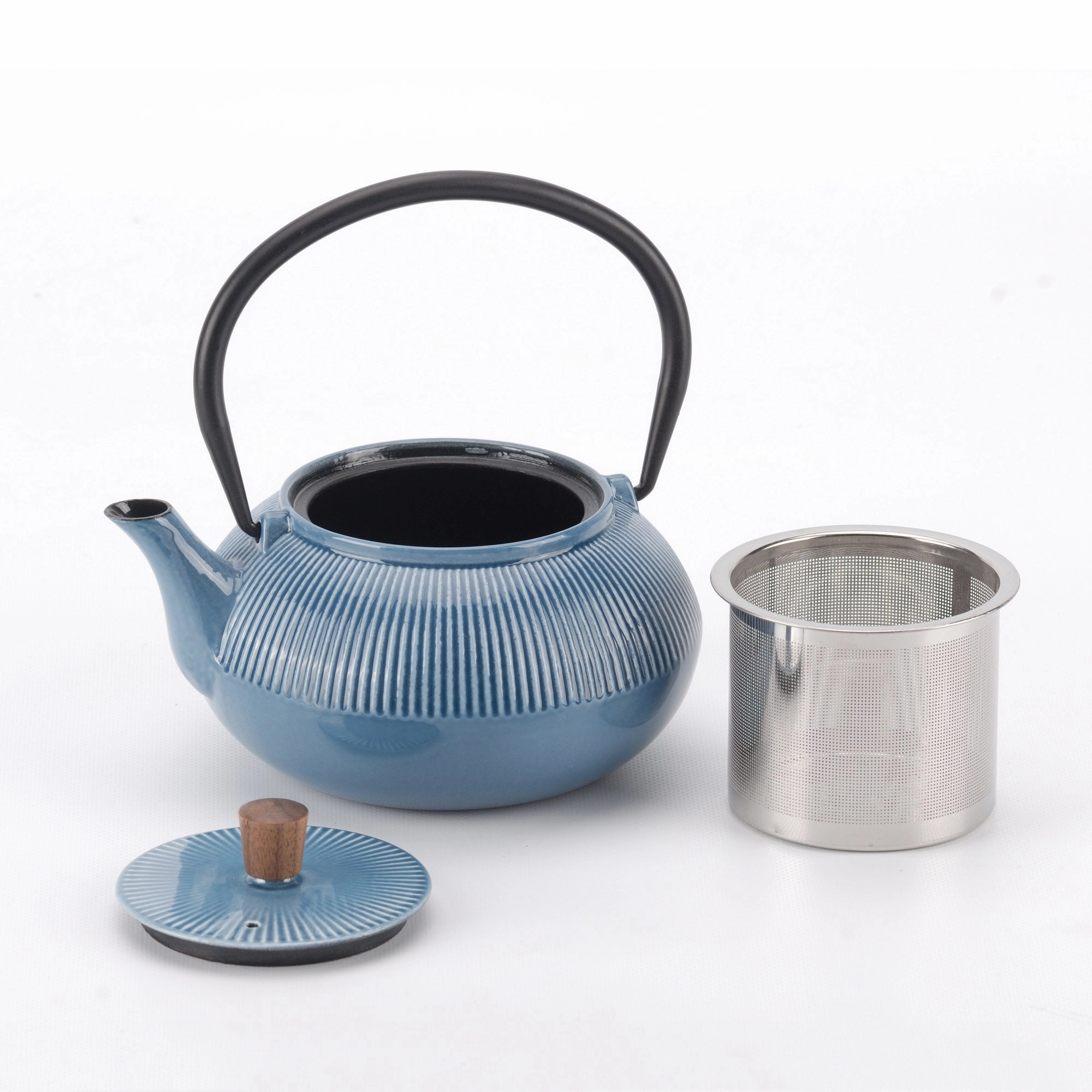 Minimal Enameled Cast Iron Teapot - Line