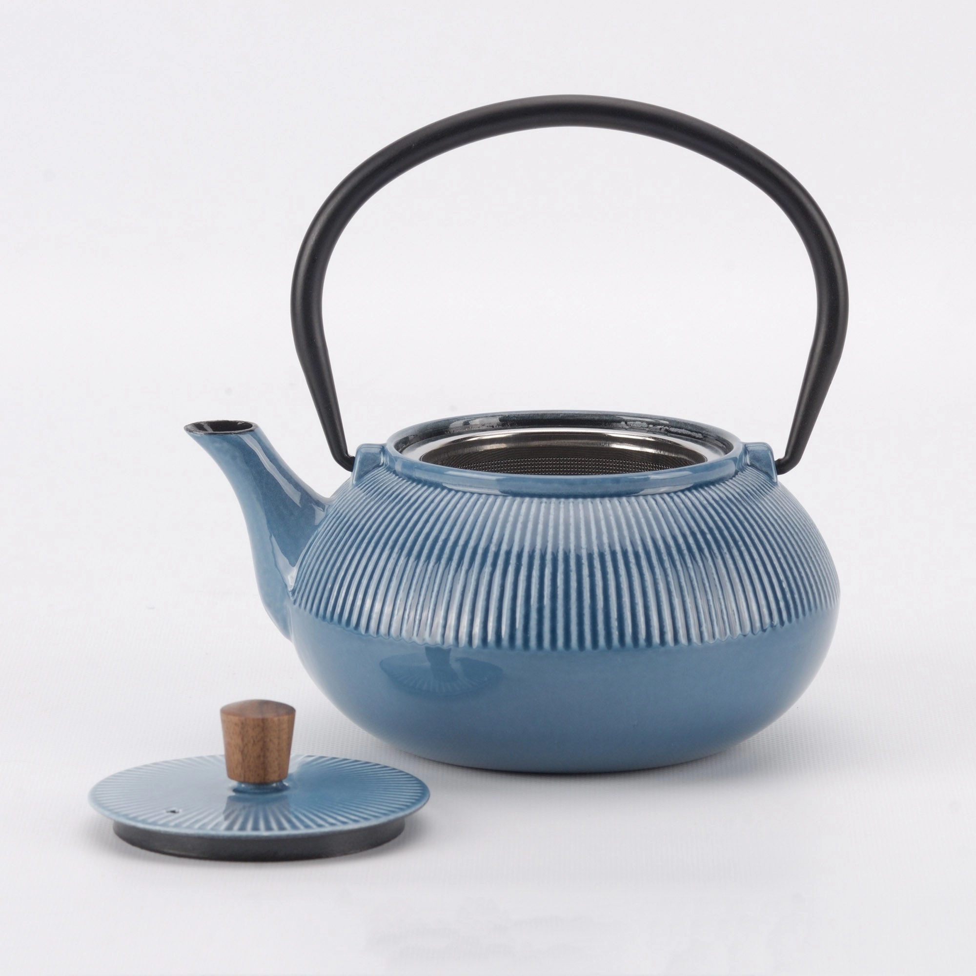 Minimal Enameled Cast Iron Teapot - Line