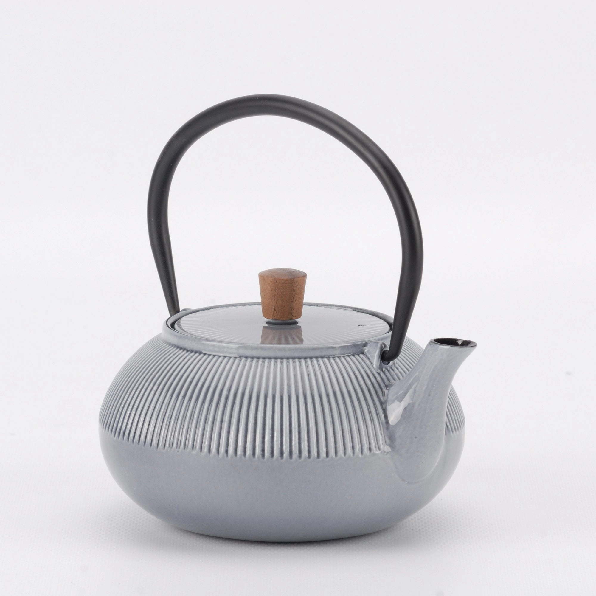 Minimal Enameled Cast Iron Teapot - Line