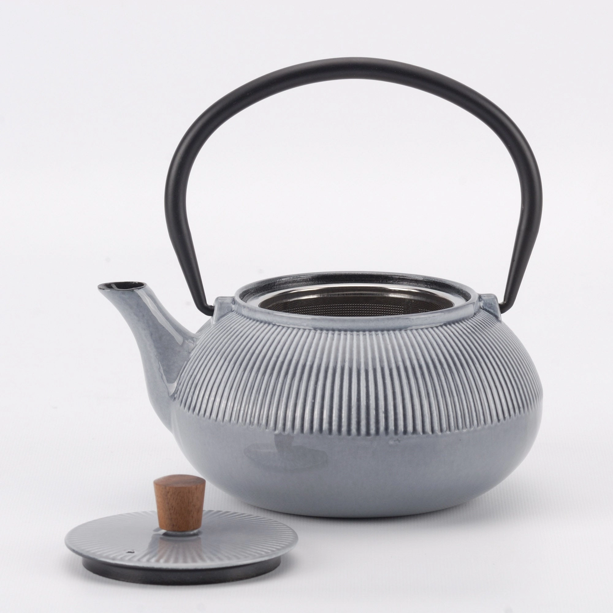 Minimal Enameled Cast Iron Teapot - Line