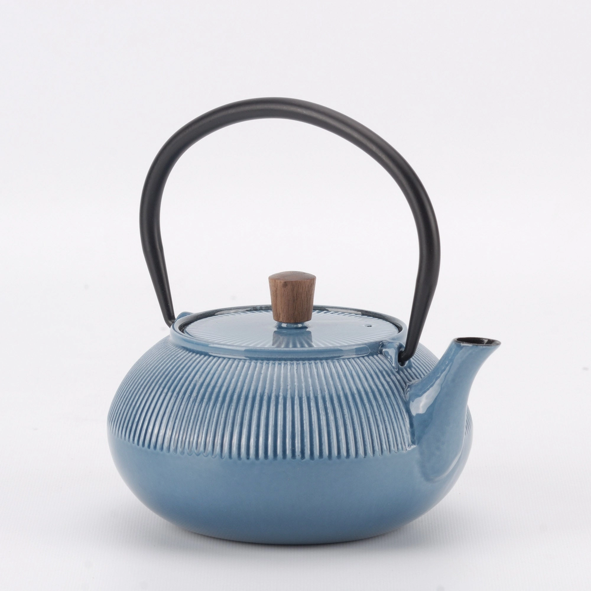 Minimal Enameled Cast Iron Teapot - Line