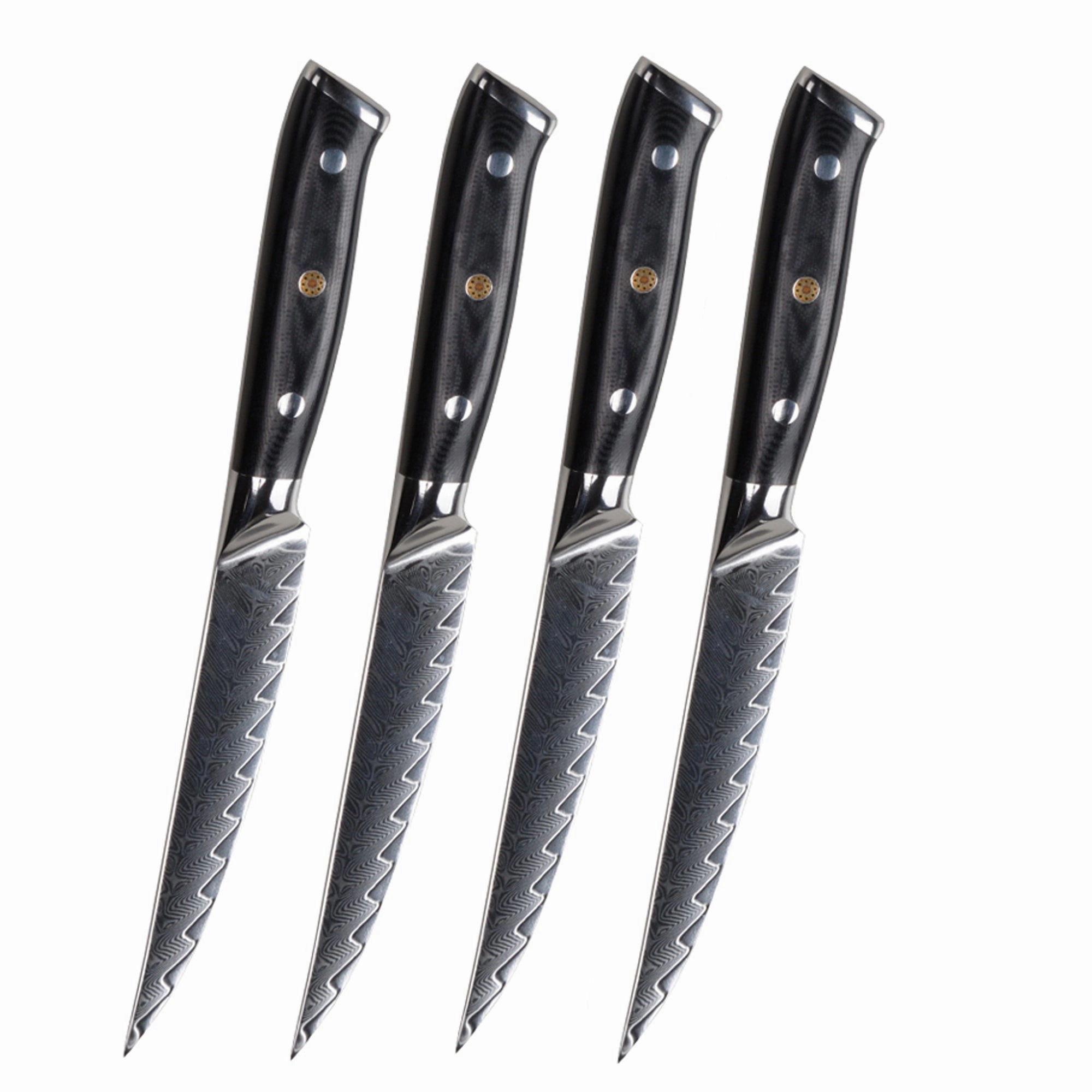 Minimal G10 Damascus Steak Knife Set Of 4 Cutlery outlet discounts