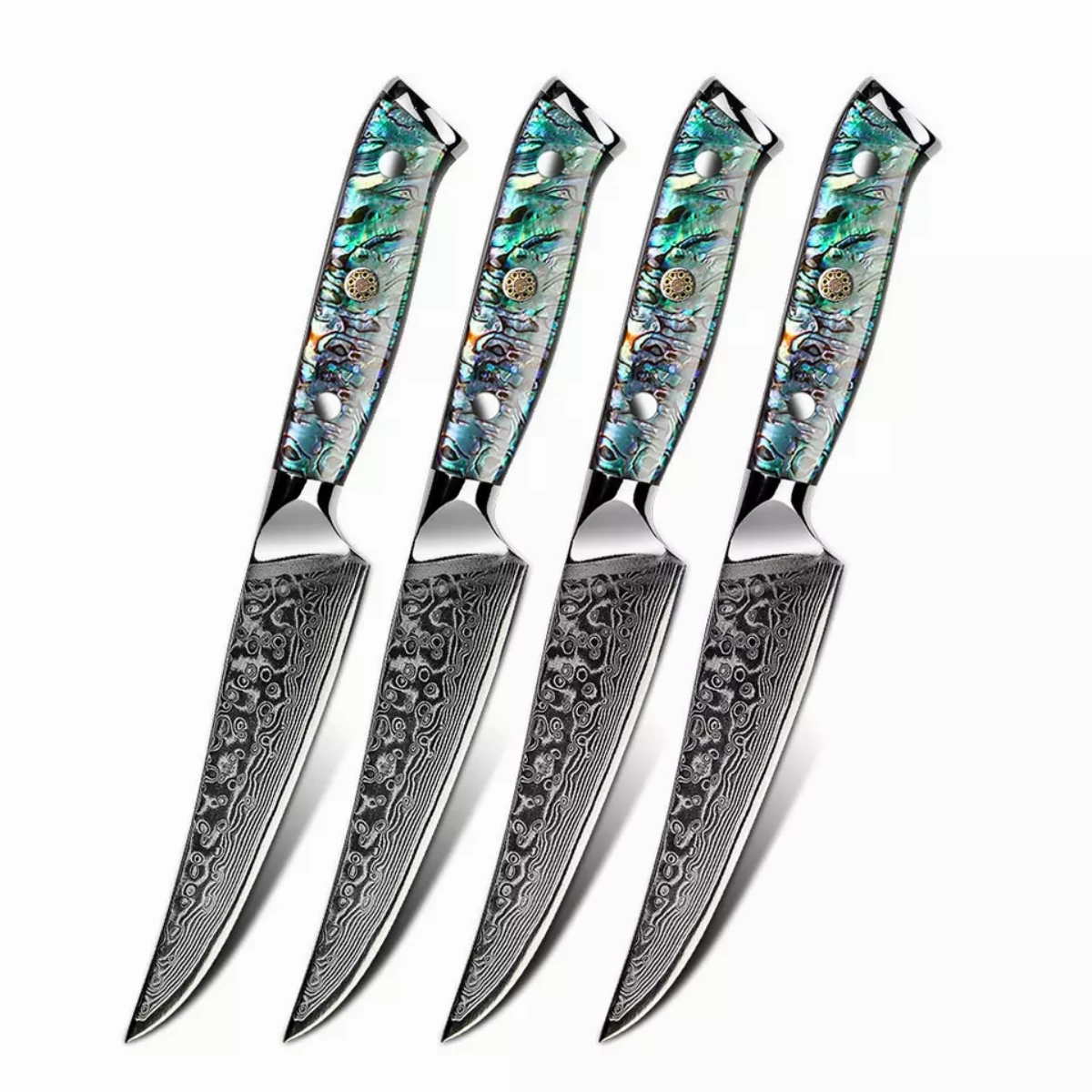 Minimal Trans-shell Damascus Steak Knife Set Of 4 Cutlery outlet discounts