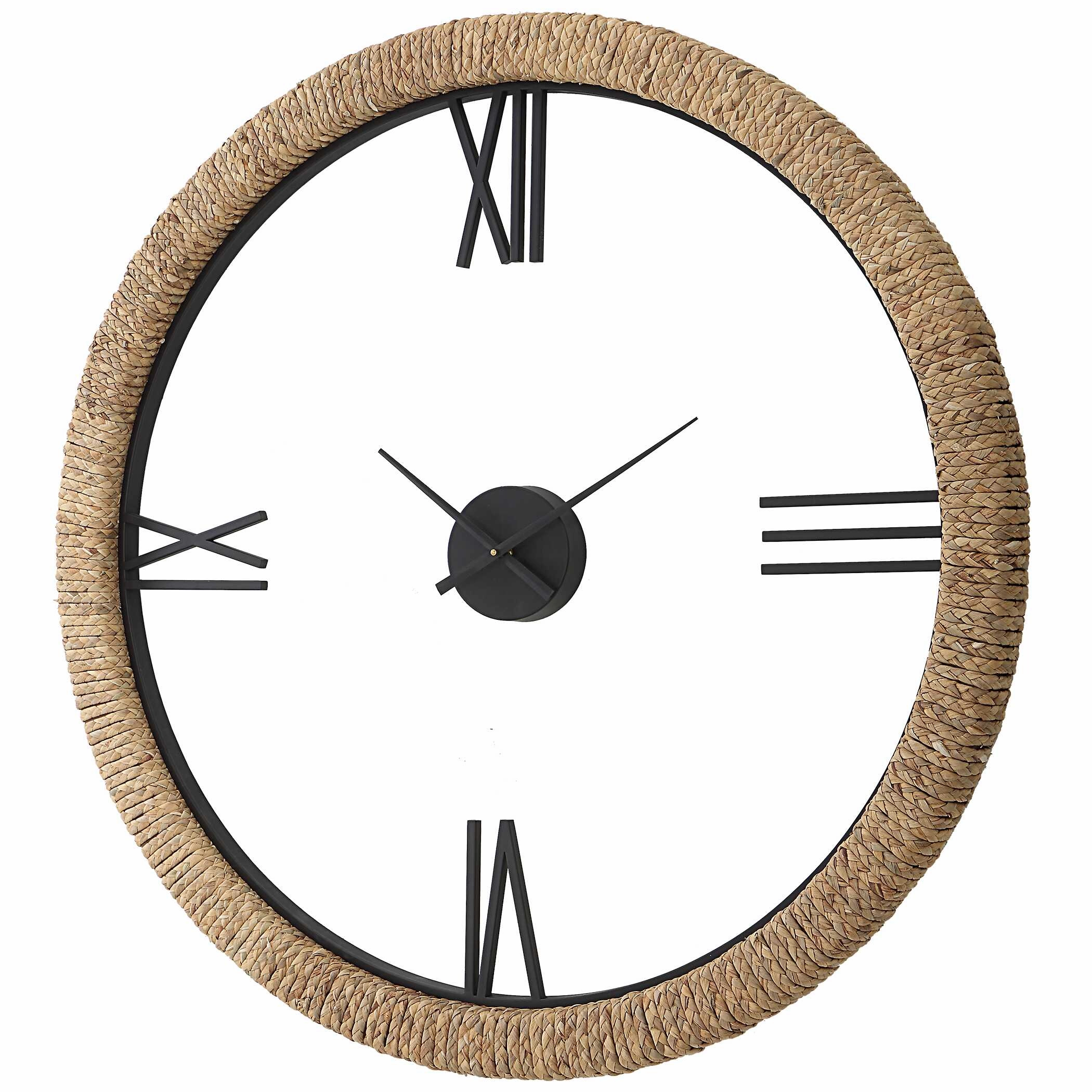 Montecito Wall Clock Braided Banana Leaf Clocks decor discount