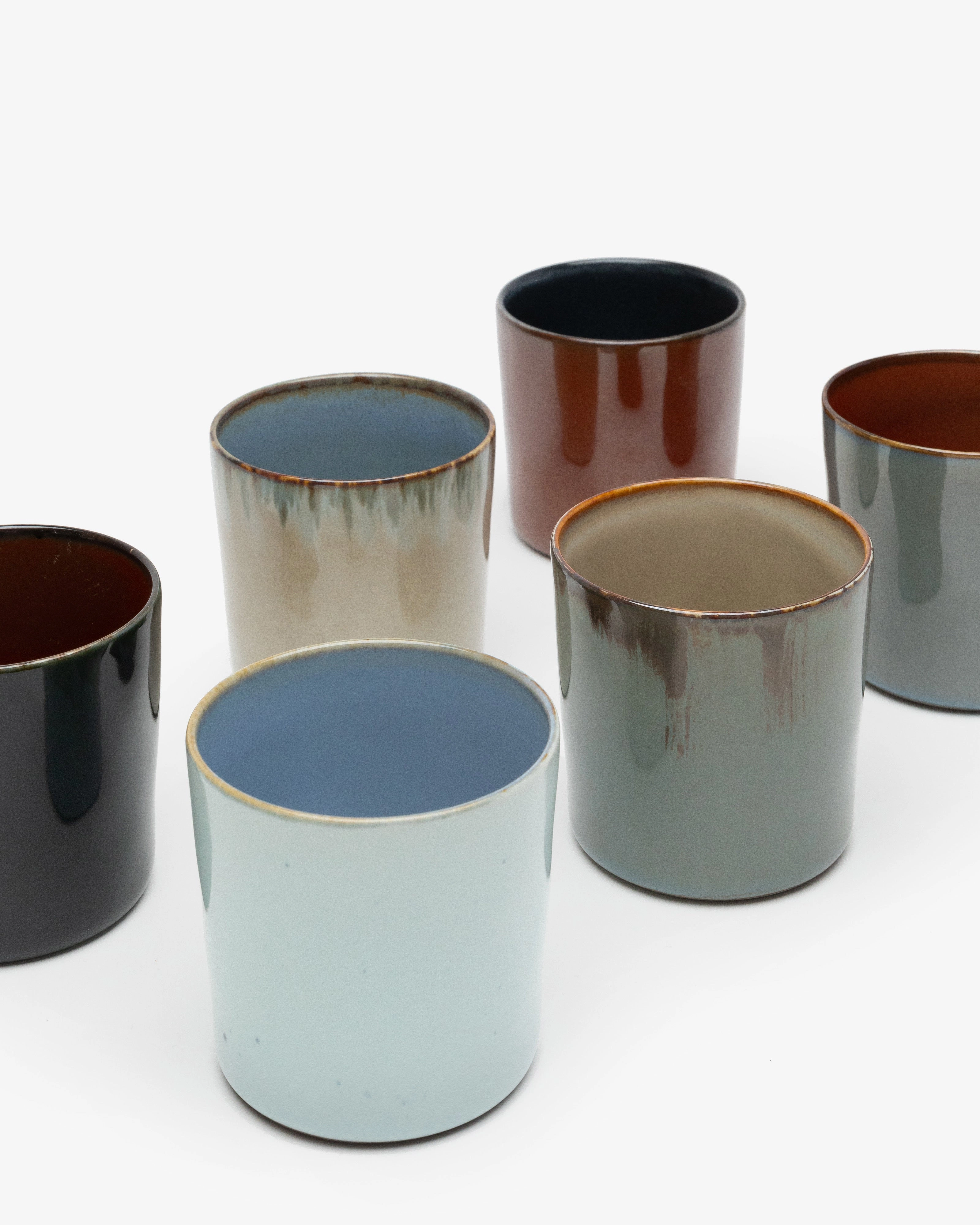 Mug cylinder high dark blue/rust Terres de rves