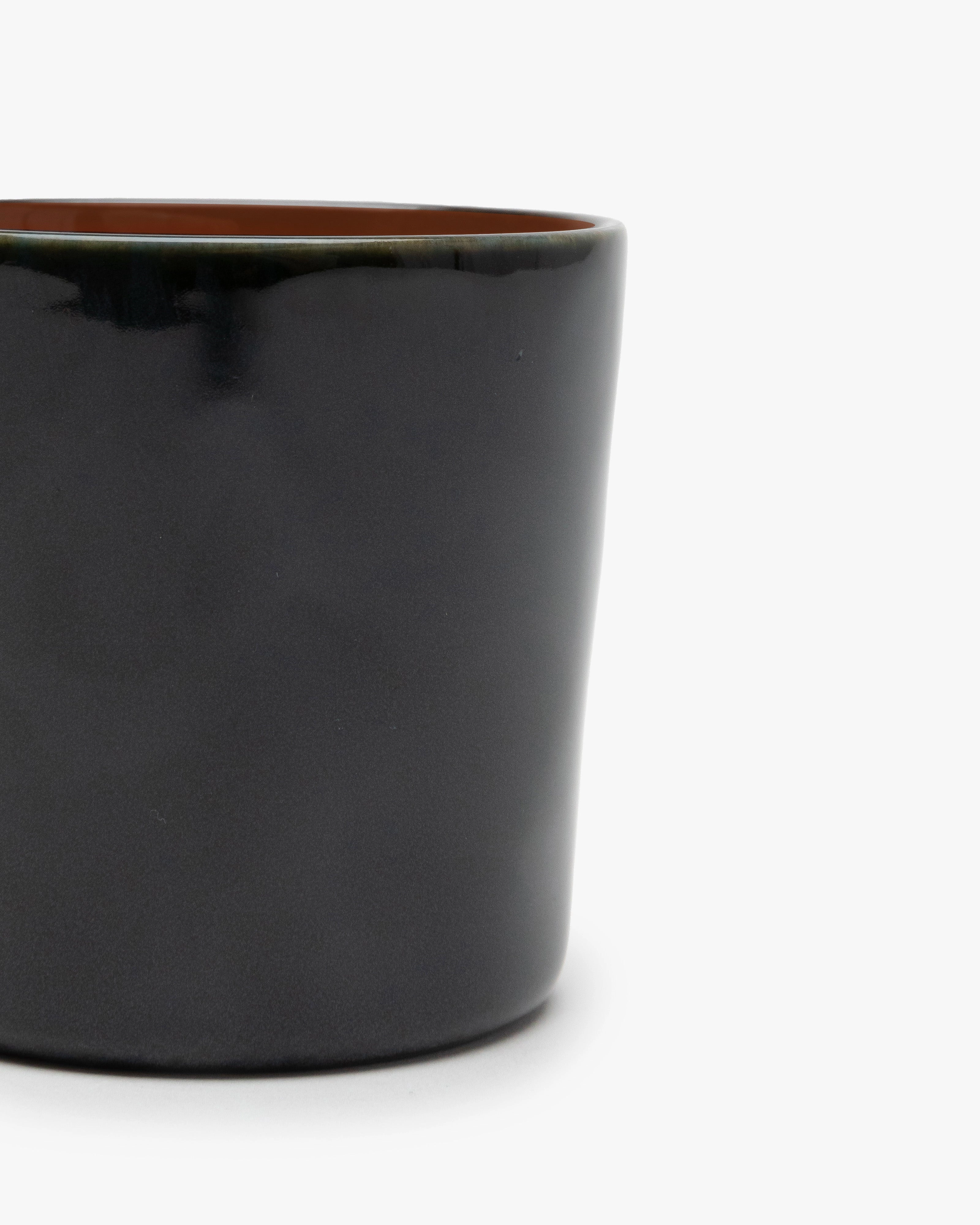 Mug cylinder high dark blue/rust Terres de rves