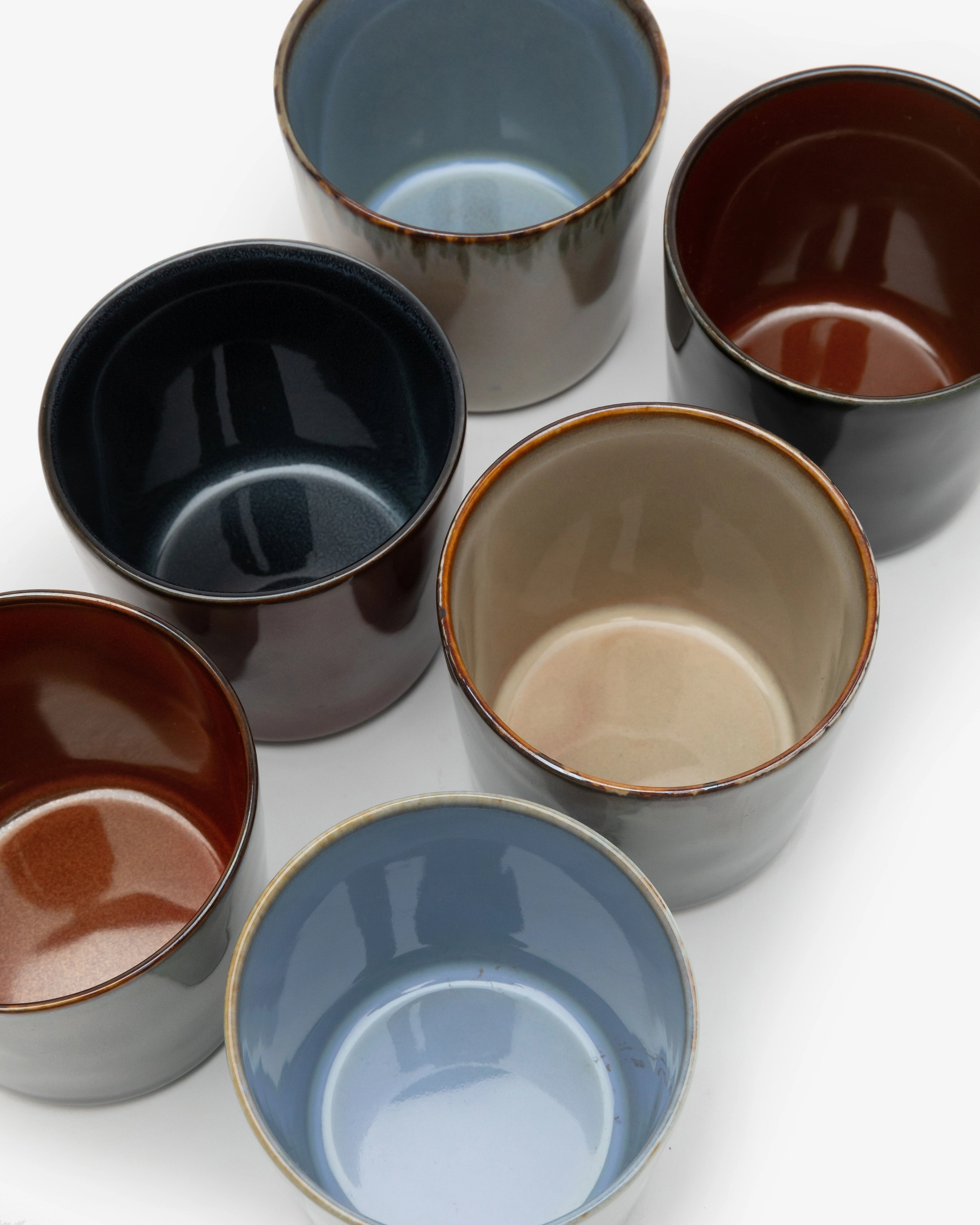 Mug cylinder high dark blue/rust Terres de rves