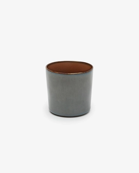 Mug cylinder high smoky blue/rust Terres de rves Dinnerware tableware outlet