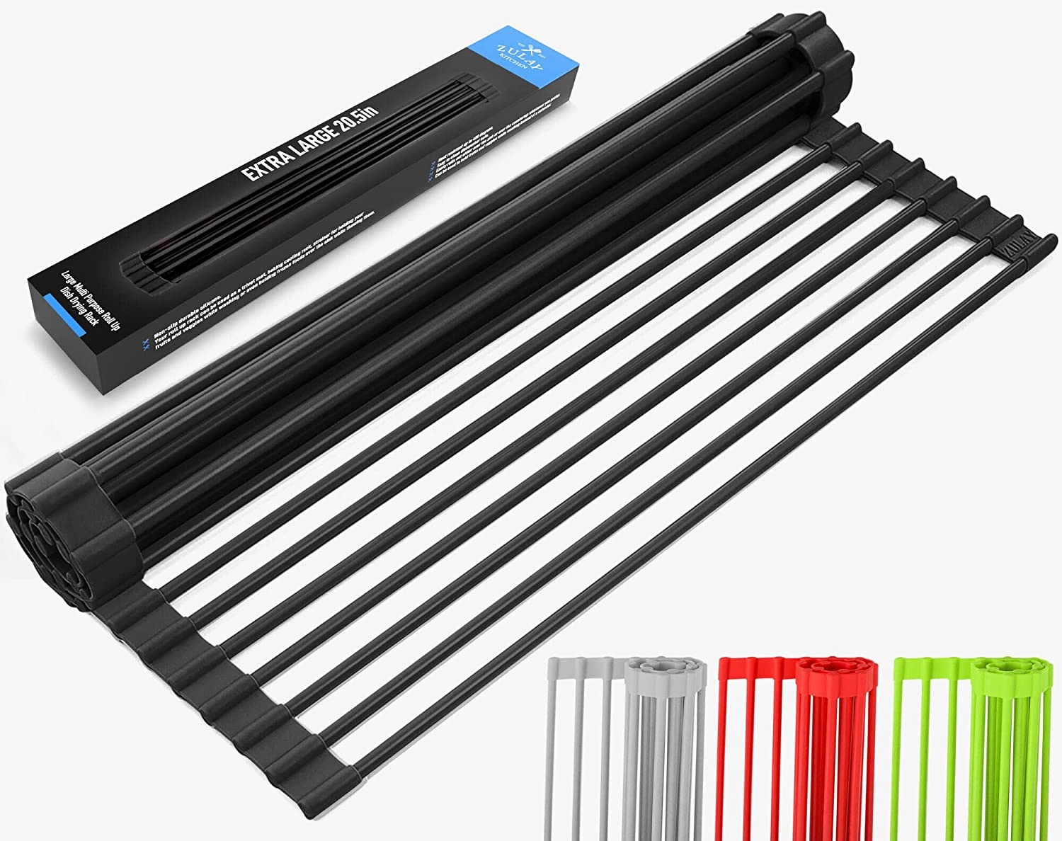 Multipurpose Stainless Steel Roll-Up Sink Drying Rack and Trivet Large
