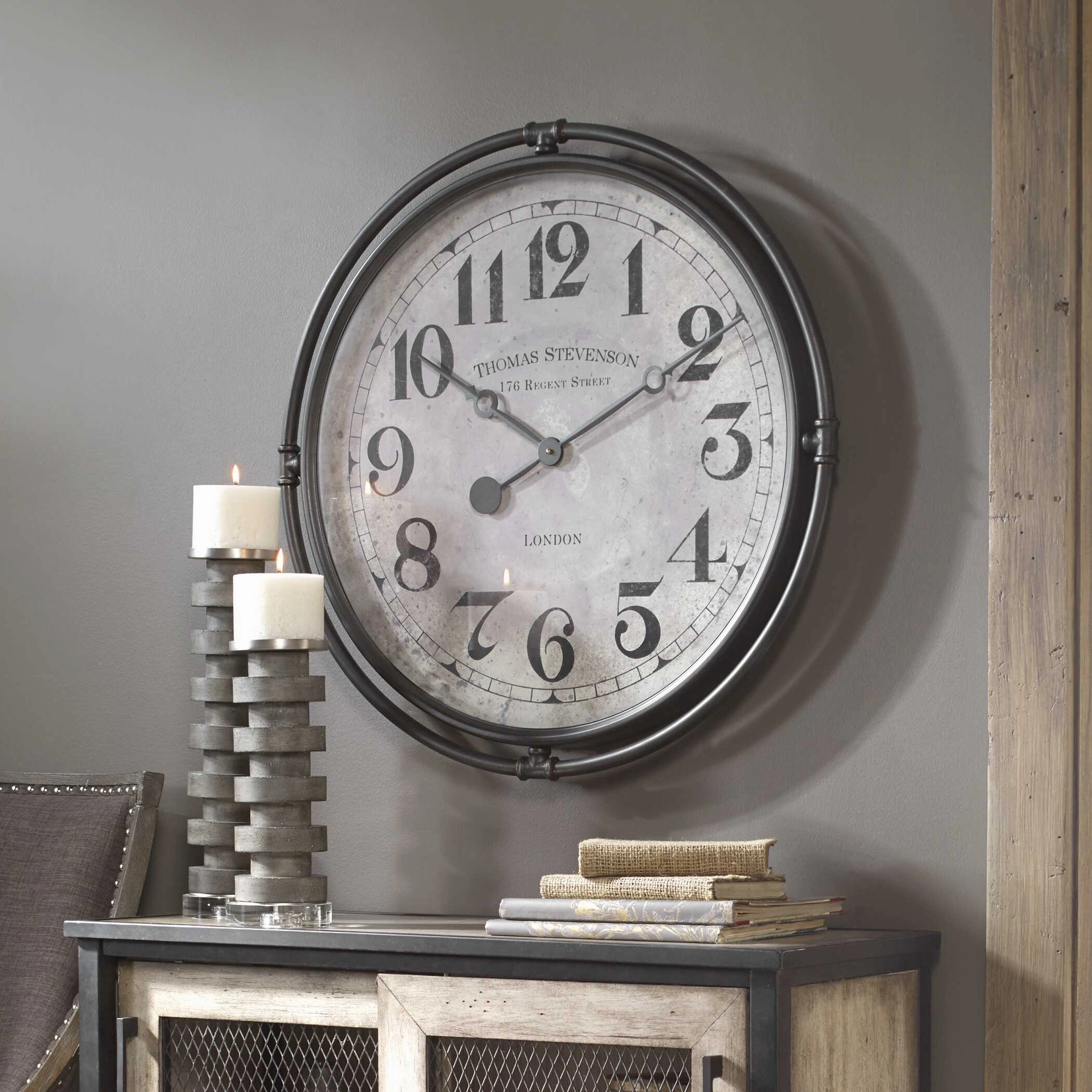 Nakul Wall Clock Smoke Gray Clocks decor discount