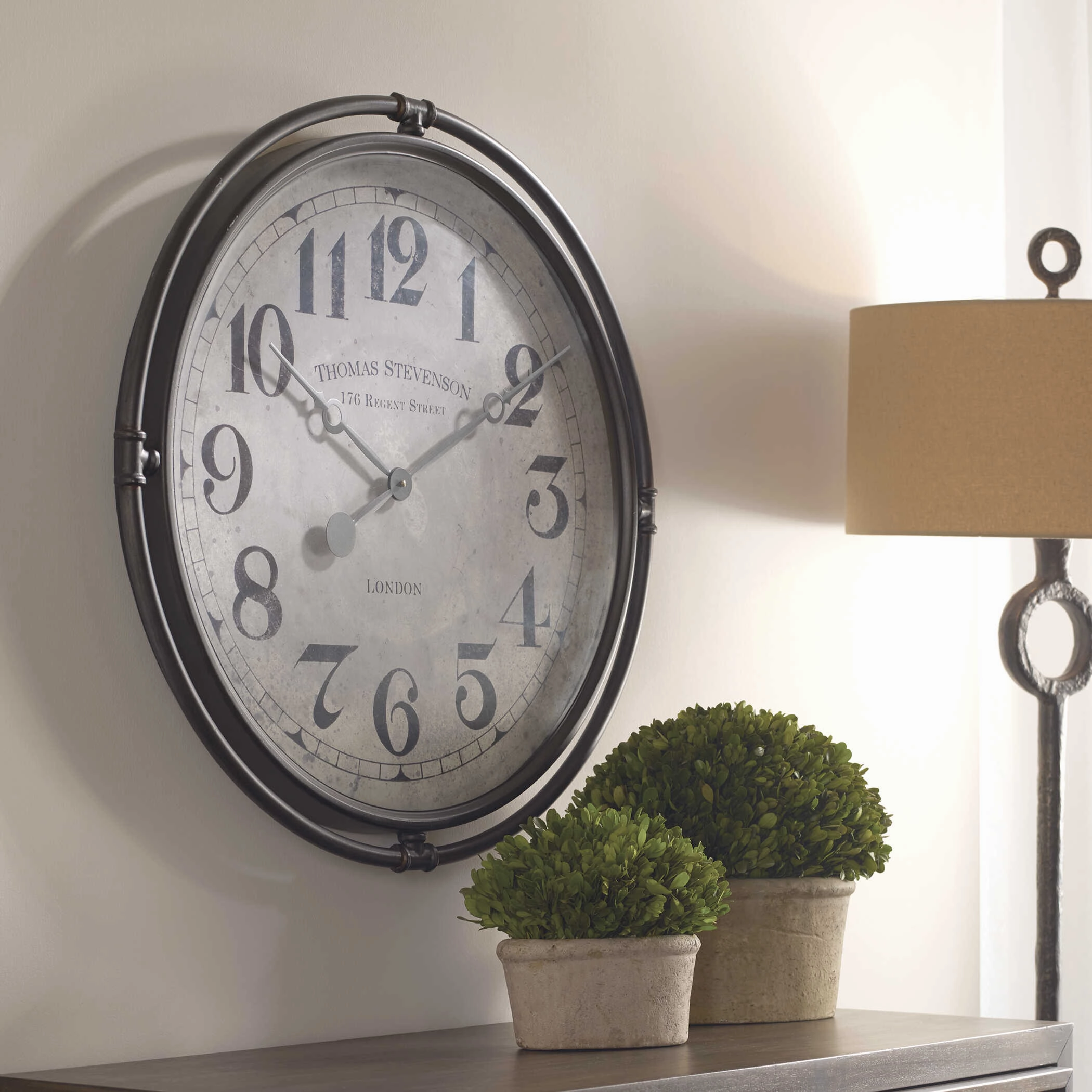 Nakul Wall Clock Smoke Gray Clocks decor discount