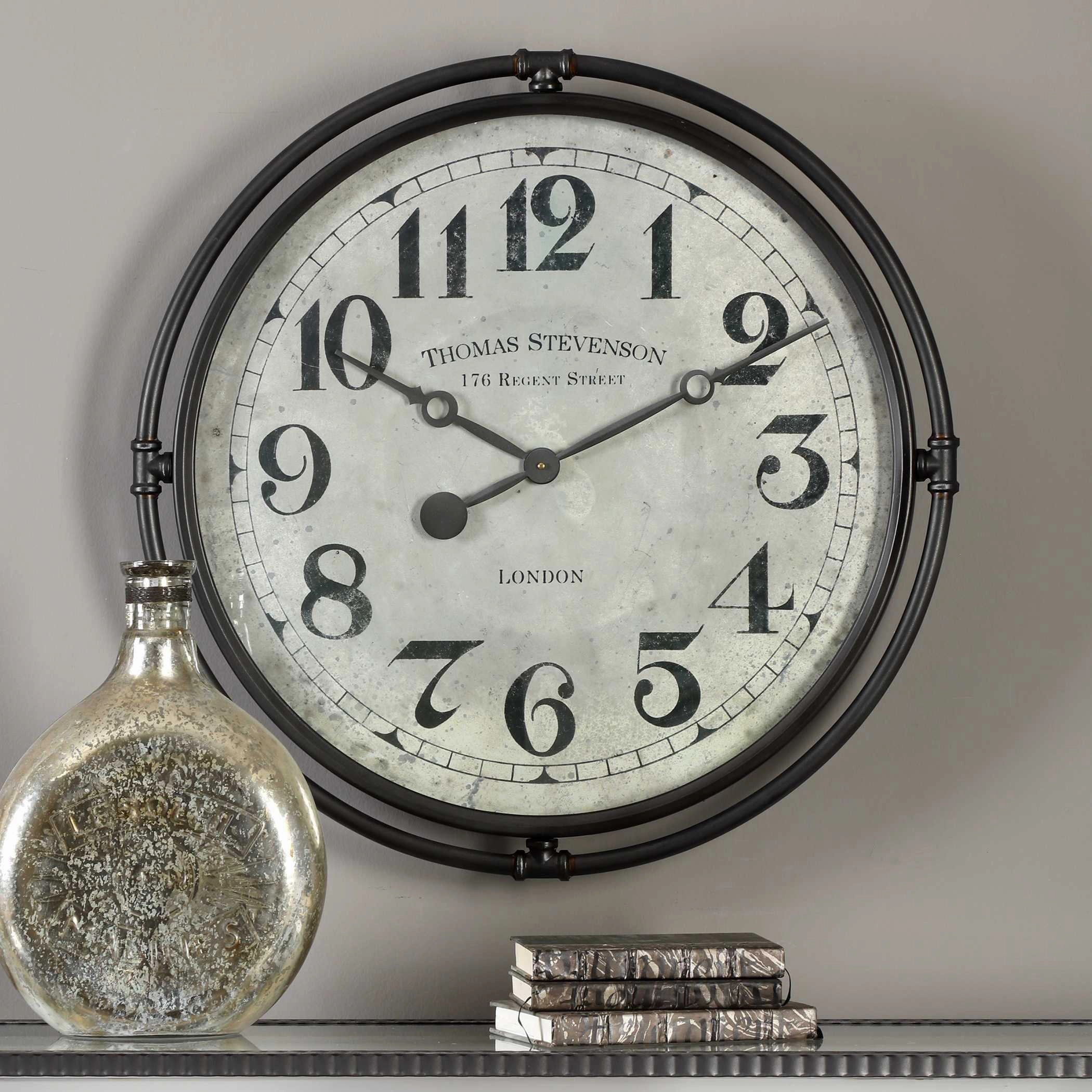 Nakul Wall Clock Smoke Gray Clocks decor discount