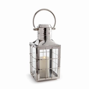 Nantucket Silver Outdoor Lantern 17.5" Candle Holders discount collection