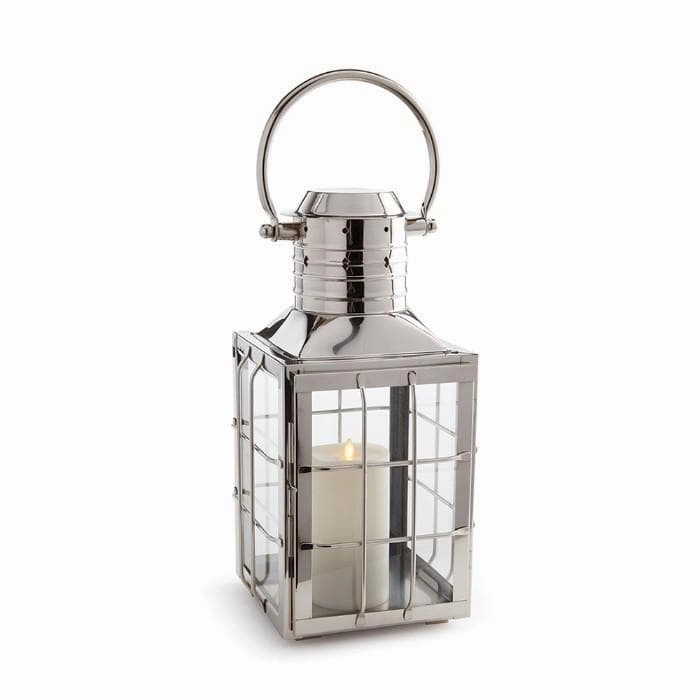 Nantucket Silver Outdoor Lantern 17.5" Candle Holders discount collection