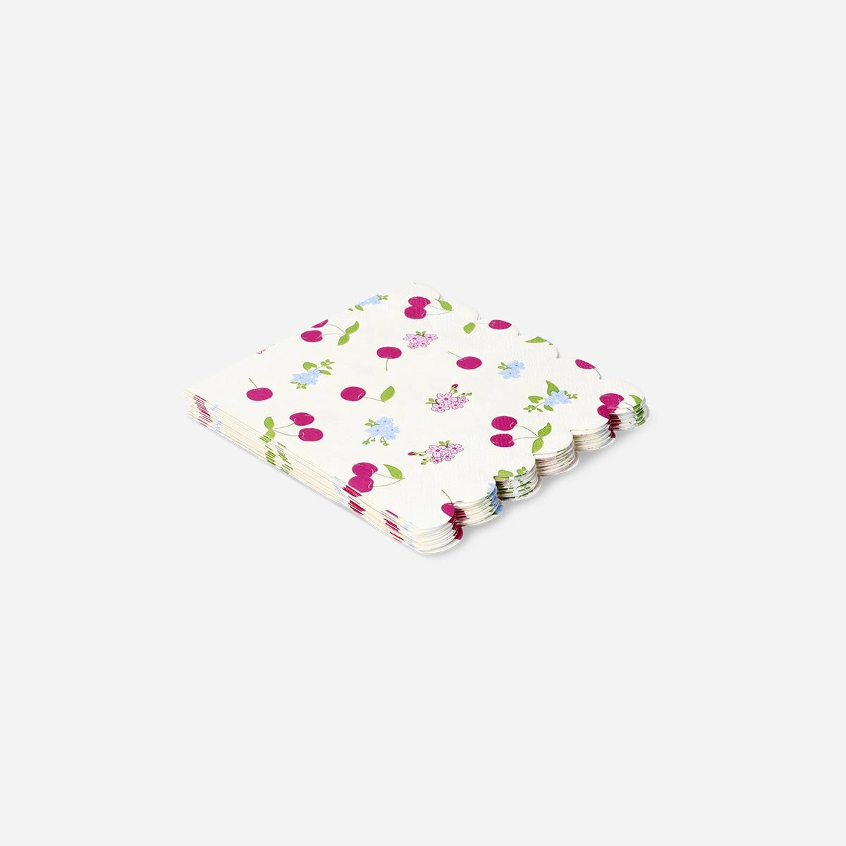 Napkins with flowers and cherries - 16 pcs