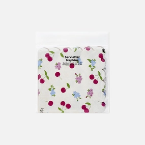 Napkins with flowers and cherries - 16 pcs Kitchen Tableware at affordable prices