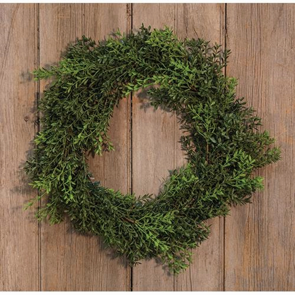 New England Boxwood Wreath 18" Faux Florals cheap bouquet decor