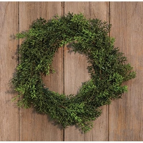 New England Boxwood Wreath 18" Faux Florals cheap bouquet decor